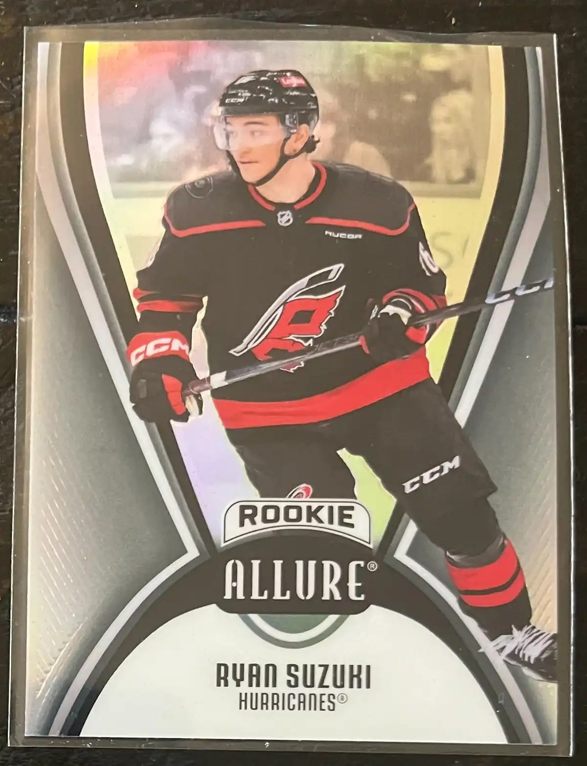 Upper Deck Allure 25/26 Rookie Black Rainbow #143 RYAN SUZUKI Carolina Hurricanes 