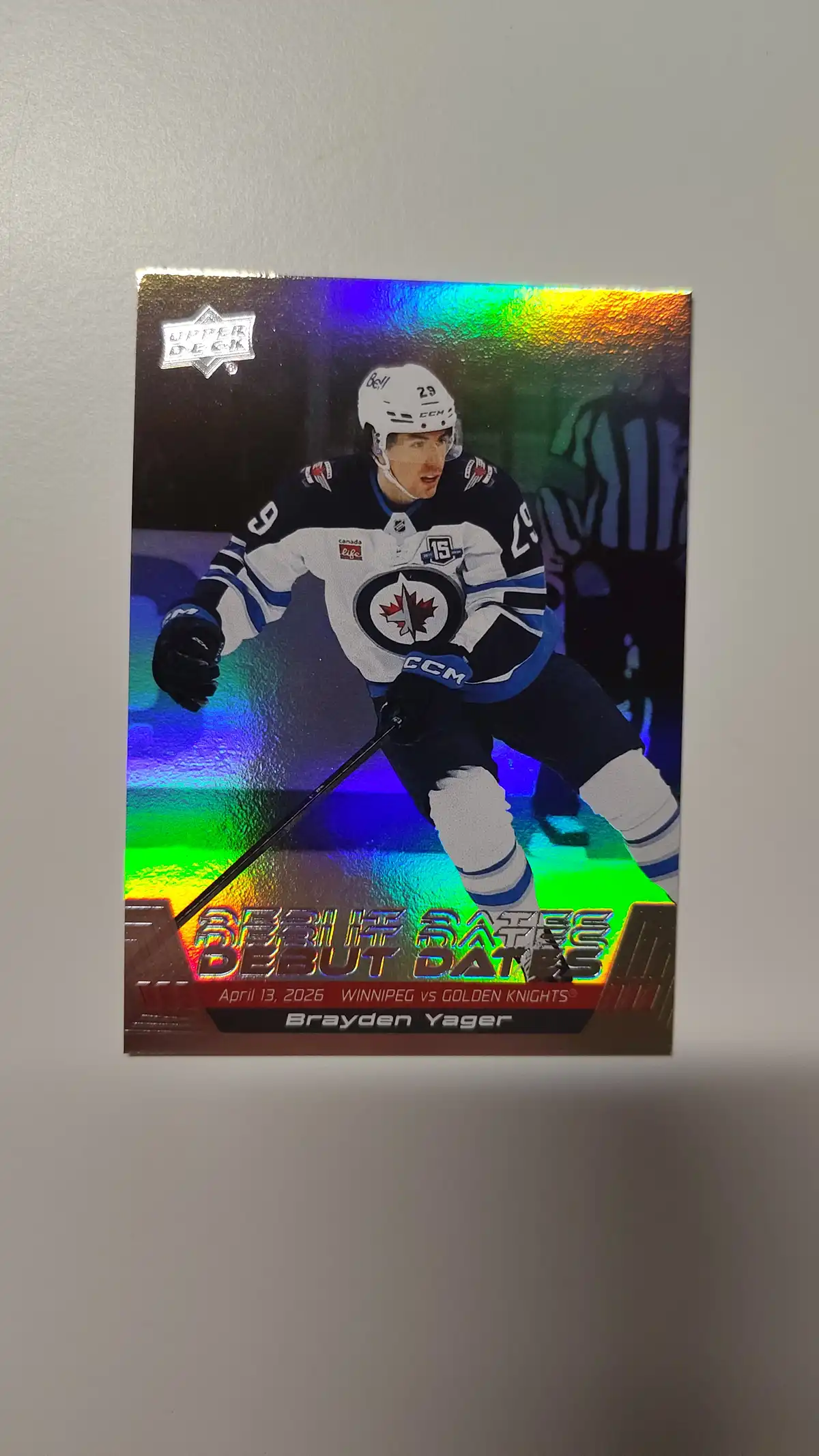 Brayden Yager Winnipeg Jets Upper Deck Series 1 26/27